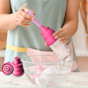 Splash-Free Baby Bottle Cleaning with Our Silicone Splash Guard